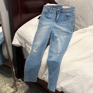 rag & bone Light Blue Distressed Skinny Jeans